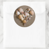 貝殻で作ったバレンタインハート ラウンドシール (バッグ)