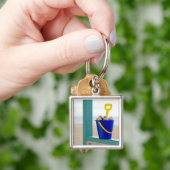 貝殻で満ちているバケツ キーホルダー (手)