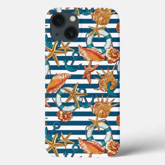 貝殻といかり模様 Case-Mate iPhoneケース (裏面)