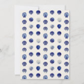 貝殻とウェディングベルの青いビーチ独身最後の夜 招待状 (裏面)