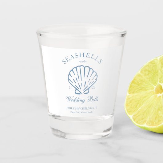 貝殻とウェディングベル バチェロレッテパーティー ショットグラス (正面)