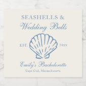 貝殻とウェディングベル バチェロレッテパーティー スパークリングワインラベル (シングルラベル)