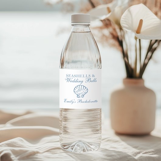 貝殻とウェディングベル ブライズパーティ ペットボトルラベル