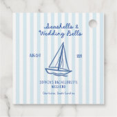 貝殻とウェディングベル ブライズメイドのパーティー フェイバータグ (裏面)