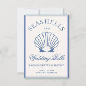 貝殻とウェディングベル ブライズメイドの旅程 招待状 (正面)