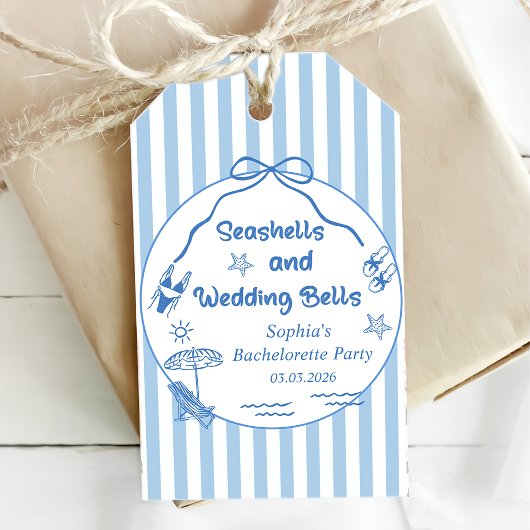 貝殻とウェディングベル ブライズメイドパーティー ギフトタグ