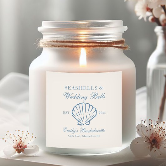 貝殻とウェディングベル ブライズメイドパーティー スクエアシール