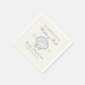 貝殻とウェディングベル ブライズメイドパーティー スタンダードカクテルナプキン (角)