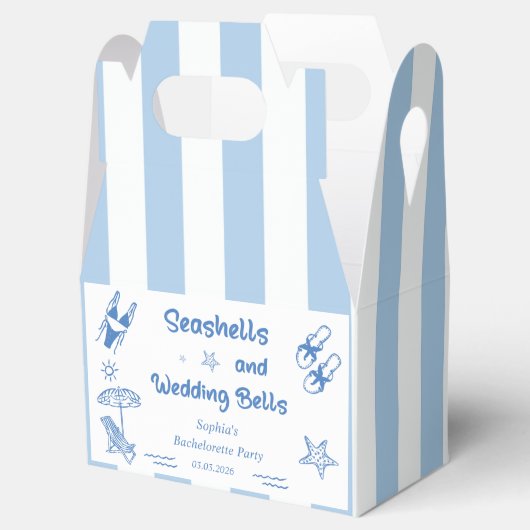 貝殻とウェディングベル ブライズメイドパーティー フェイバーボックス (オープン)