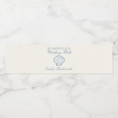 貝殻とウェディングベル ブライズメイドパーティー ペットボトルラベル (シングルラベル)