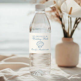 貝殻とウェディングベル ブライズメイドパーティー ペットボトルラベル