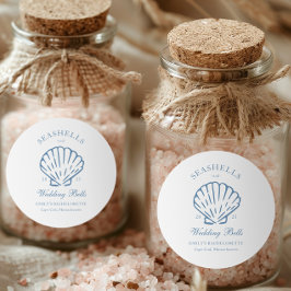 貝殻とウェディングベル ブライズメイドパーティー ラウンドシール