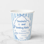 貝殻とウェディングベル ブライズメイドパーティー 紙コップ (裏面)