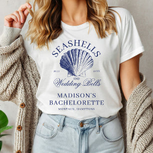 貝殻とウェディングベル ブライズメイドパーティ トライブレンドTシャツ
