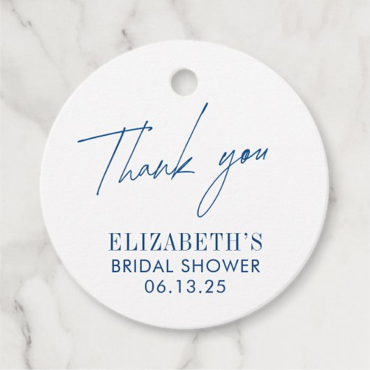 貝殻とウェディングベル ブライダルシャワー フェイバータグ (正面)