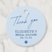 貝殻とウェディングベル ブライダルシャワー フェイバータグ (正面)