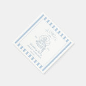 貝殻とウェディングベル 海岸のバチェロレッテ スタンダードカクテルナプキン (角)