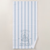 貝殻とウェディングベル 海岸のバチェロレッテ ビーチタオル (正面)