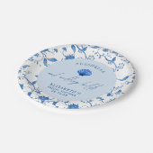 貝殻とウェディングベル 海岸 ウェディングシャワー ペーパープレート (アングル)