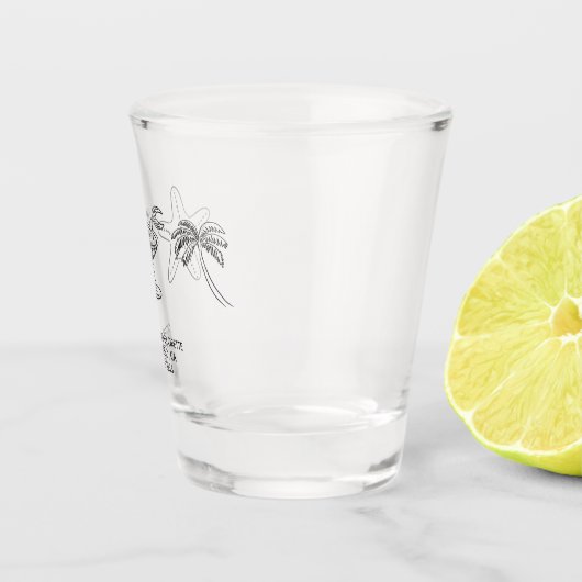 貝殻とカクテルのビーチ独身最後の旅のお土産 ショットグラス (右)