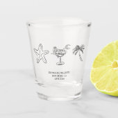 貝殻とカクテルのビーチ独身最後の旅のお土産 ショットグラス (正面)