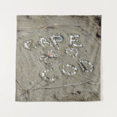 貝殻とカニの砂で綴ったケープコッドビーチ タペストリー (正面)