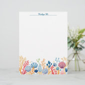 貝殻とコーラル縁ど レターヘッド (スタンド正面)