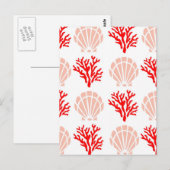 貝殻とサンゴ ポストカード (正面/裏面)