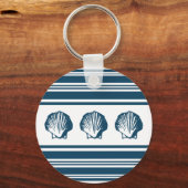 貝殻とストライプ キーホルダー (正面)