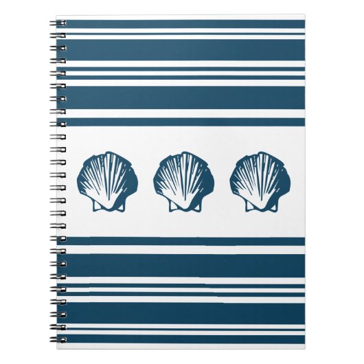 貝殻とストライプ ノートブック (正面)