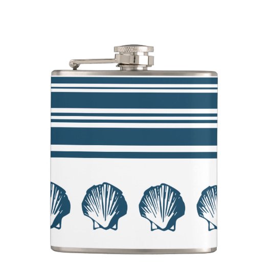 貝殻とストライプ フラスク (正面)