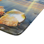 貝殻とヒトデのビーチ カッティングボード (角)