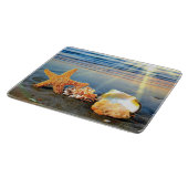 貝殻とヒトデのビーチ カッティングボード (角)