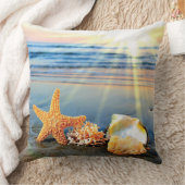 貝殻とヒトデのビーチ クッション (ブランケット)