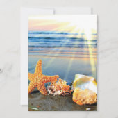 貝殻とヒトデのビーチ サンキューカード (正面)