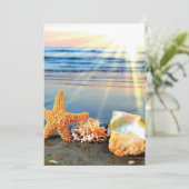 貝殻とヒトデのビーチ サンキューカード (スタンド正面)