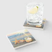 貝殻とヒトデのビーチ ストーンコースター (横)