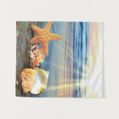 貝殻とヒトデのビーチ タペストリー (正面(横))