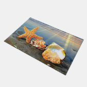 貝殻とヒトデのビーチ ドアマット (アングル)