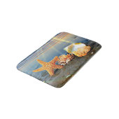 貝殻とヒトデのビーチ バスマット (アングル)