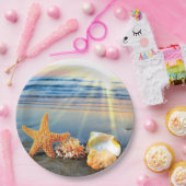 貝殻とヒトデのビーチ ペーパープレート (パーティー)