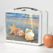 貝殻とヒトデのビーチ メタルランチボックス (インサイチュ)