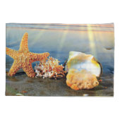 貝殻とヒトデのビーチ 枕カバー (裏面)