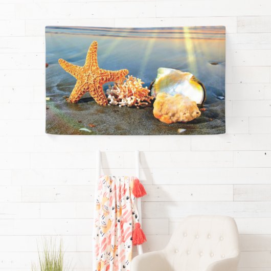 貝殻とヒトデのビーチ 横断幕 (インサイチュ)