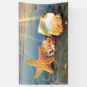 貝殻とヒトデのビーチ 横断幕 (縦)