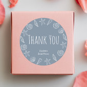 貝殻とヒトデのブライダルシャワーの感謝 ラウンドシール