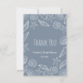 貝殻とヒトデの海岸スタイル サンキューカード (正面)