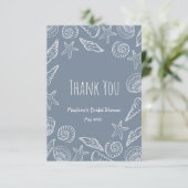 貝殻とヒトデの海岸スタイル サンキューカード (スタンド正面)