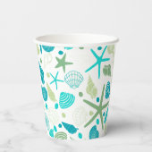 貝殻とヒトデ紙カップ 紙コップ (裏面)