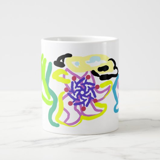 貝殻とヒトデ ジャンボコーヒーマグカップ (正面)